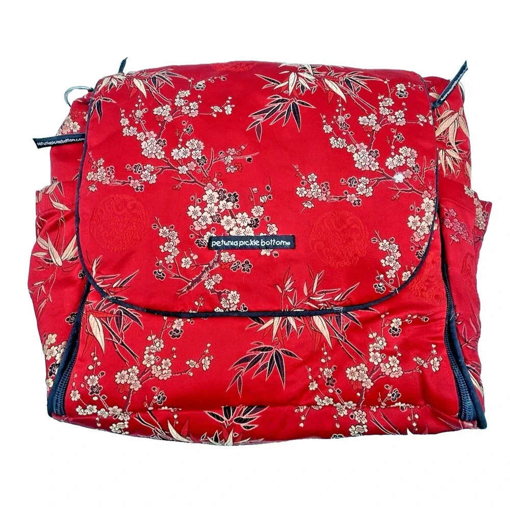Nearly New Gorgeous Petunia Pickle Bottom Pink Floral Print Diaper Bag Backpack